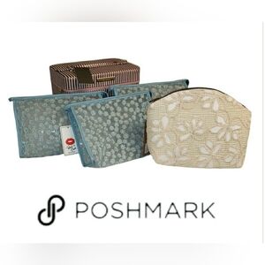 Vince Camuto & 3 Blush Crush & Revive Vintage Cosmetic Accessories Bags